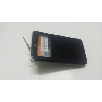 Чехол горизонтальная книжка подставка на силиконовой основе с окном вызова на магнитной защелке для Lenovo A536 Ideaphone  Черный