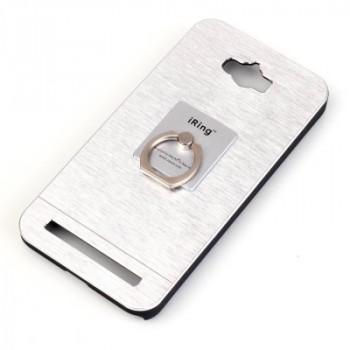 Пластиковый непрозрачный матовый металлик чехол для ASUS ZenFone Max  Белый
