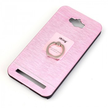 Пластиковый непрозрачный матовый металлик чехол для ASUS ZenFone Max  Розовый