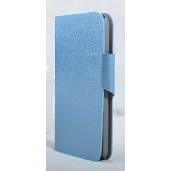 Чехол горизонтальная книжка подставка на пластиковой основе с отсеком для карт на магнитной защелке для Samsung Galaxy Core 2 Голубой