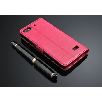 Чехол портмоне подставка на пластиковой основе на магнитной защелке для Huawei Honor 4C Розовый