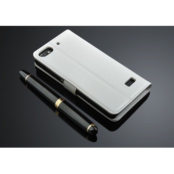 Чехол портмоне подставка на пластиковой основе на магнитной защелке для Huawei Honor 4C Белый