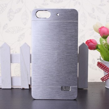 Пластиковый непрозрачный матовый чехол текстура Металл для Huawei Honor 4C  Белый
