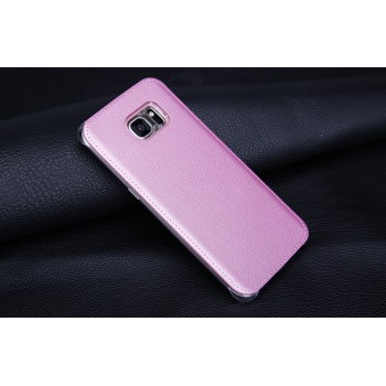 Чехол накладка текстурная отделка Кожа для Samsung Galaxy S7 Пурпурный