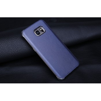 Чехол накладка текстурная отделка Кожа для Samsung Galaxy S7 Синий