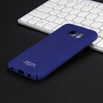 Пластиковый непрозрачный матовый чехол с повышенной шероховатостью для Samsung Galaxy S7  Синий