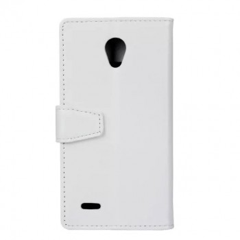 Чехол портмоне подставка на силиконовой основе на магнитной защелке для Alcatel OneTouch Go Play  Белый