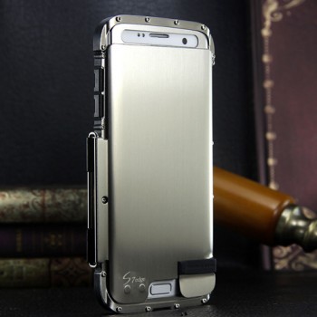 Экстразащитный противоударный чехол алюминий/силикон/поликарбонат с металлической крышкой для Samsung Galaxy S7 Edge