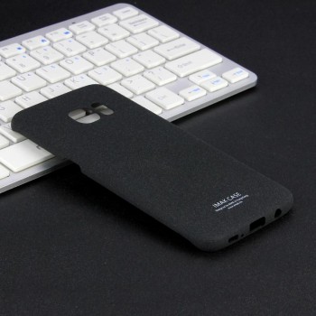 Пластиковый непрозрачный матовый чехол с повышенной шероховатостью для Samsung Galaxy S7 Edge  Черный