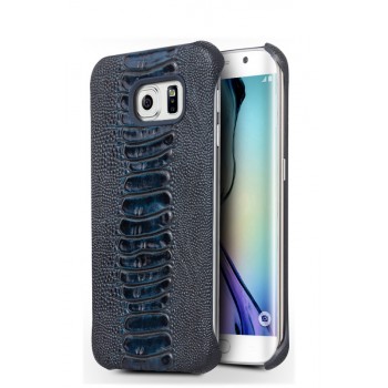Чехол накладка текстурная отделка Кожа для Samsung Galaxy S7 Edge  Синий