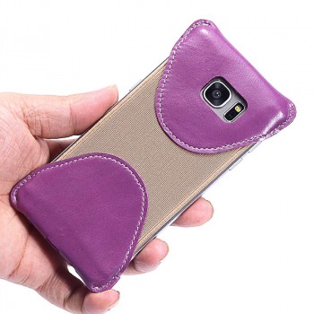 Кожаный мешок каркас для Samsung Galaxy S7 Edge  Фиолетовый