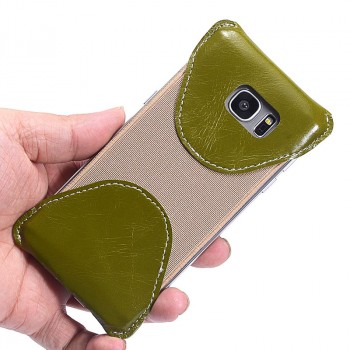 Кожаный мешок каркас для Samsung Galaxy S7 Edge  Зеленый