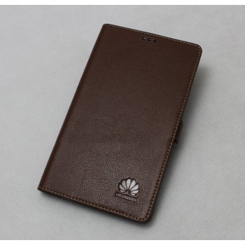 Кожаный чехол горизонтальная книжка подставка на силиконовой основе на магнитной защелке для Huawei Honor 5X  Коричневый