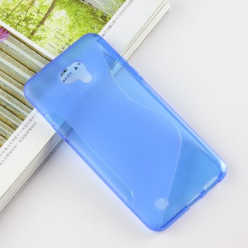 Силиконовый матовый полупрозрачный чехол с дизайнерской текстурой S для LG X cam  Голубой