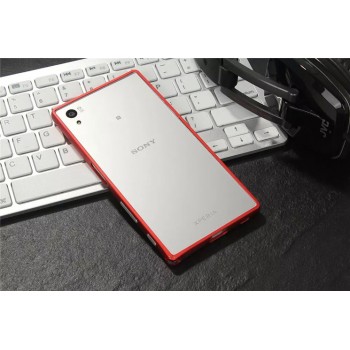 Металлический округлый бампер на пряжке для Sony Xperia X Красный