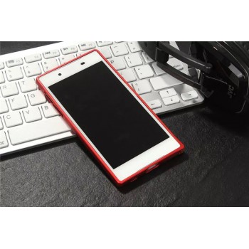 Металлический округлый бампер на пряжке для Sony Xperia XA Красный