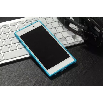 Металлический округлый бампер на пряжке для Sony Xperia XA Голубой