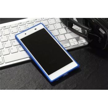 Металлический округлый бампер на пряжке для Sony Xperia XA Синий