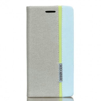 Чехол горизонтальная книжка подставка на силиконовой основе с отсеком для карт и тканевым покрытием для Sony Xperia XA  Белый