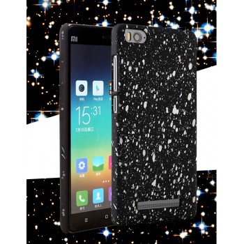 Пластиковый непрозрачный матовый чехол с голографическим принтом Звезды для Xiaomi Mi4i  Белый