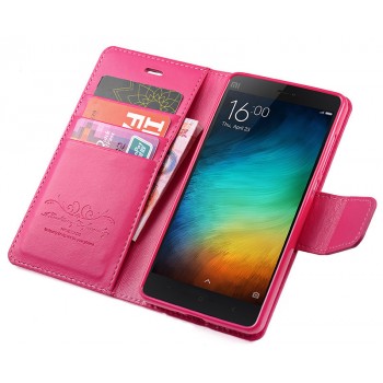 Чехол портмоне подставка на силиконовой основе на магнитной защелке для Xiaomi Mi4i  Пурпурный