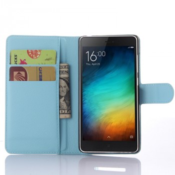 Чехол портмоне подставка на пластиковой основе на магнитной защелке для Xiaomi Mi4i  Голубой