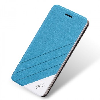 Чехол горизонтальная книжка подставка текстура Линии на силиконовой основе для Xiaomi Mi4i  Голубой