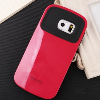 Силиконовый глянцевый непрозрачный противоударный чехол для Samsung Galaxy S6  Красный