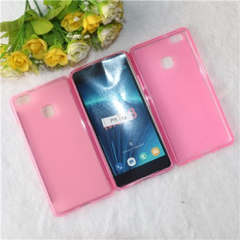 Силиконовый матовый полупрозрачный чехол для Huawei P9 Lite Розовый