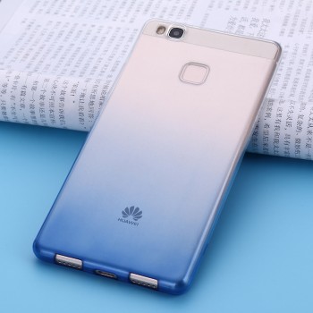 Силиконовый матовый полупрозрачный градиентный чехол для Huawei P9 Lite  Синий