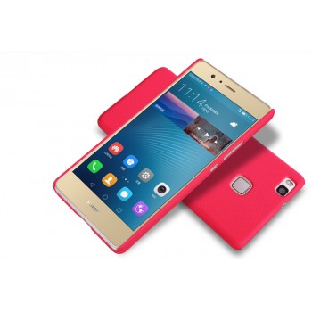 Пластиковый непрозрачный матовый нескользящий премиум чехол для Huawei P9 Lite  Красный