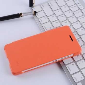 Чехол горизонтальная книжка на пластиковой основе для Xiaomi Mi4i  Оранжевый