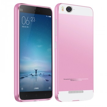 Двухкомпонентный чехол c металлическим бампером с поликарбонатной двухцветной накладкой для Xiaomi Mi4i  Розовый