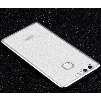 Силиконовый матовый непрозрачный чехол с текстурным покрытием Узоры для Huawei P9 Plus  Белый