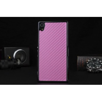 Пластиковый непрозрачный матовый чехол с текстурным покрытием Кожа для Sony Xperia Z2 Розовый