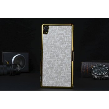 Пластиковый непрозрачный матовый чехол с текстурным покрытием Кожа для Sony Xperia Z2  Белый