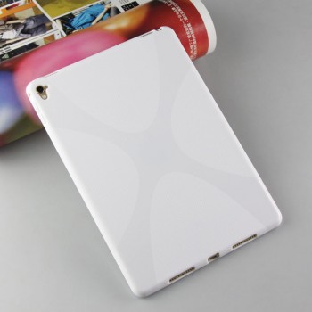 Силиконовый матовый полупрозрачный чехол с дизайнерской текстурой X для Ipad Pro 9.7  Белый