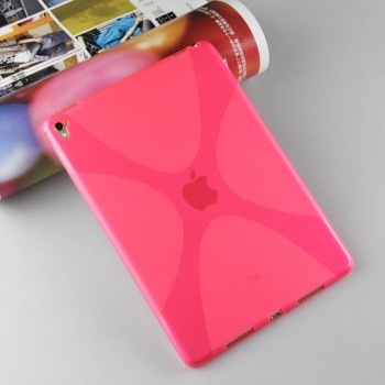 Силиконовый матовый полупрозрачный чехол с дизайнерской текстурой X для Ipad Pro 9.7  Розовый