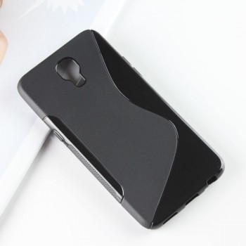 Силиконовый матовый полупрозрачный чехол с дизайнерской текстурой S для LG X view  Черный