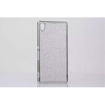 Пластиковый непрозрачный матовый чехол с металлическим напылением и стразами для Sony Xperia M4 Aqua Белый