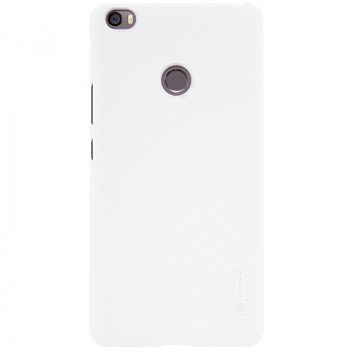 Пластиковый непрозрачный матовый нескользящий премиум чехол для Xiaomi Mi Max  Белый
