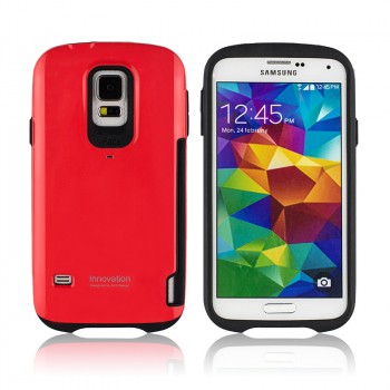 Силиконовый глянцевый непрозрачный дизайнерский фигурный чехол для Samsung Galaxy S5 (Duos) Красный