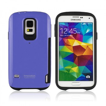 Силиконовый глянцевый непрозрачный дизайнерский фигурный чехол для Samsung Galaxy S5 (Duos) Фиолетовый
