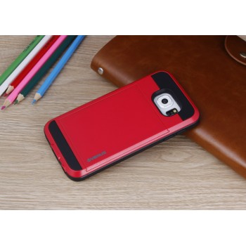 Противоударный двухкомпонентный силиконовый матовый непрозрачный чехол с поликарбонатными вставками экстрим защиты для Samsung Galaxy S5 (Duos)  Красный