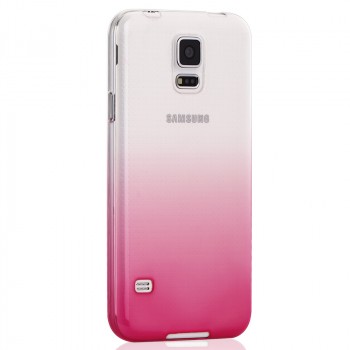 Силиконовый матовый полупрозрачный градиентный чехол для Samsung Galaxy S5 (Duos)  Розовый