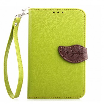 Чехол портмоне подставка на силиконовой основе на дизайнерской магнитной защелке для Samsung Galaxy Note 4  Зеленый