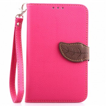 Чехол портмоне подставка на силиконовой основе на дизайнерской магнитной защелке для Samsung Galaxy Note 4  Пурпурный