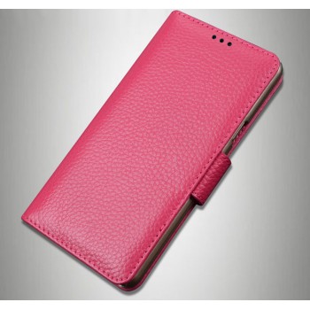 Кожаный чехол портмоне (премиум нат. кожа) с крепежной застежкой для LeEco Le Max 2  Розовый