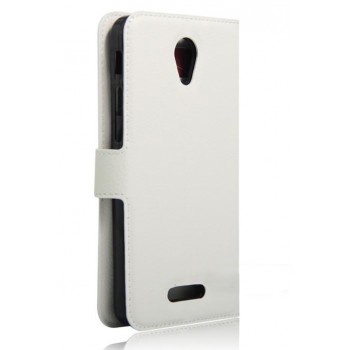 Чехол портмоне подставка на силиконовой основе на магнитной защелке для Alcatel Pop 4 Plus  Белый
