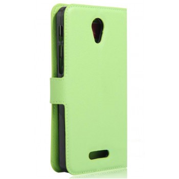 Чехол портмоне подставка на силиконовой основе на магнитной защелке для Alcatel Pop 4 Plus  Зеленый